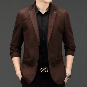 男士2023年秋季新款长袖休闲西服中青年纯色便服外套AJY9663-P180图片