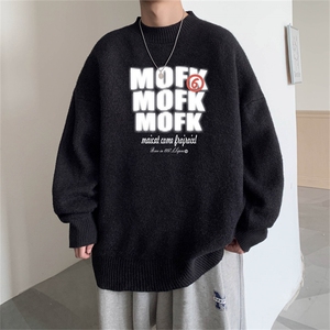 ！23港风宽松大码半高领毛衣圆领针织衫M3362-P45控68加绒+10图片