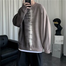 渐变长袖圆领卫衣男ins韩版潮牌复古扎染小众情侣上衣W5301-P26，男装卫衣，星座512-2