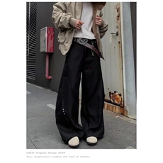 网图-K889-P6825春装重工休闲弯刀裤宽松直筒拖地裤，男装休闲裤，电商B327
