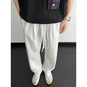 26新款薄款棉麻休闲长裤慵懒松弛感老钱风山本裤504-K887-P30图片