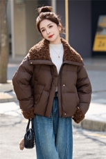 羽绒服女2026冬季新款时尚小个子短款气质今年流行曝款大翻领外套，女装羽绒服，意芙
