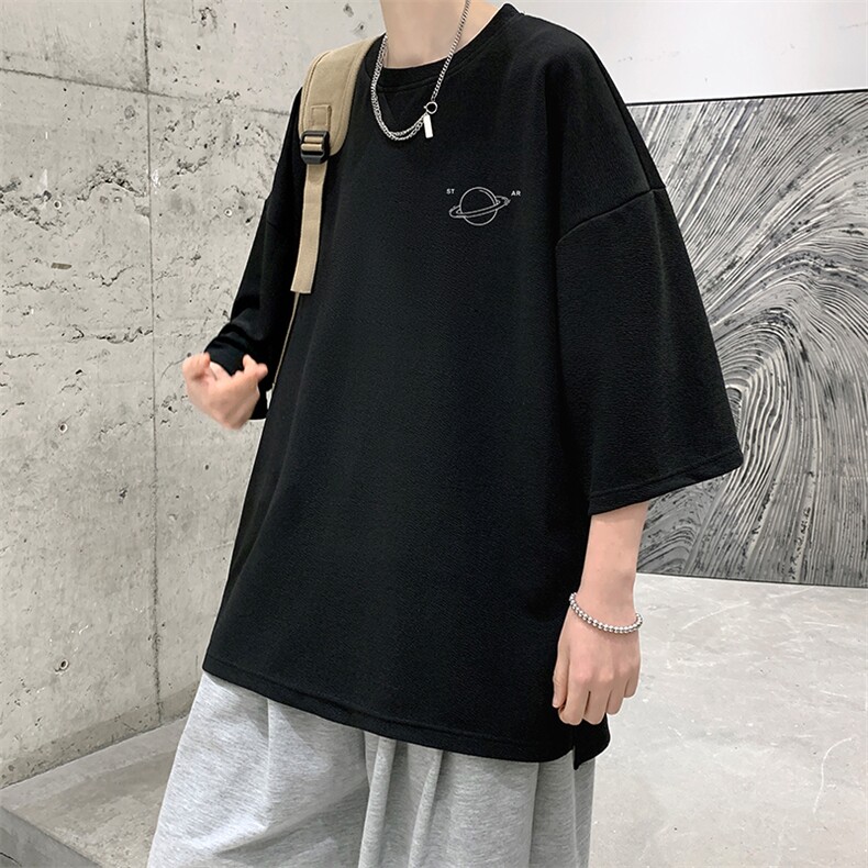 Q11238-P30春夏季七分袖t恤男大码五分袖男短袖中袖大皂风,男装T恤,电商A040