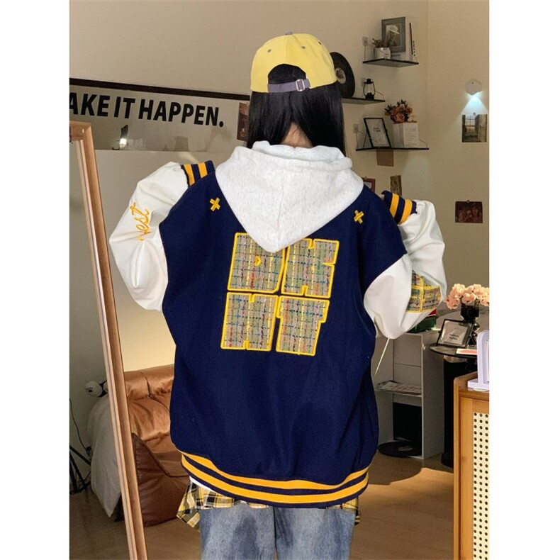 1506A/GJC0100/P63原创美式高街字母刺绣棒球服外套1,女装短外套,星座1506A