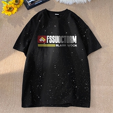 量大优供抖音视频支持得物配合二开美式满天星亮片短袖T恤MTX288，男装T恤，电商A486
