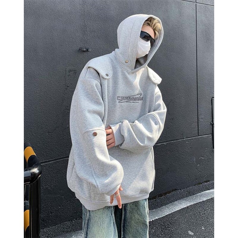 24春美式解构废土风连帽卫衣欧美街头情侣外套XZ514-2-20242-P98，女装短外套，星座514-2(原B239)