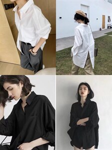 欧版时尚后开叉衬衣,其它,可纳奇