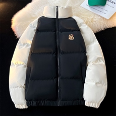 现货抖音得物可供视频三防加厚羽绒拼接棉衣外套面包棉服86654，男装棉衣，电商A486