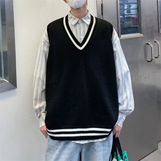 原宿秋季纯色马甲男百搭潮新款宽松型毛衣马甲BM2011P32，男装背心/马甲，星座1116-2
