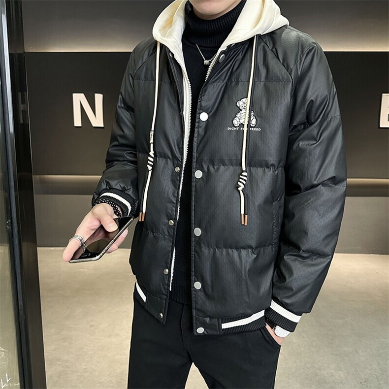 2025新款男士羽绒服假两件连帽可脱卸帽子B240-YR8063-P215,男装羽绒服,电商B240