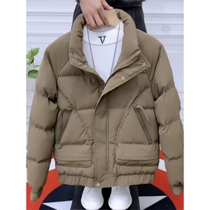 男士立领外套潮牌简约时尚棉衣新款春秋季衣服休闲工装夹克帅图片