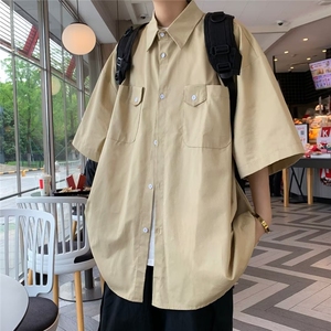工装衬衫男短袖夏季新款潮流美式宽松休闲半袖衬衣外套CS314 P33图片