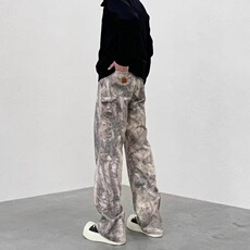 1506/QB1870/P56欧美hiphop炸街牛仔裤高街美式重工微喇直筒裤，男装牛仔裤，星座1506