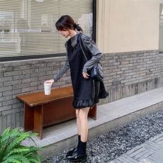 法式名媛小香风打底衫套装女2025春季新款超好看百搭背心裙两件套，女装套装/套裙，1D102-1