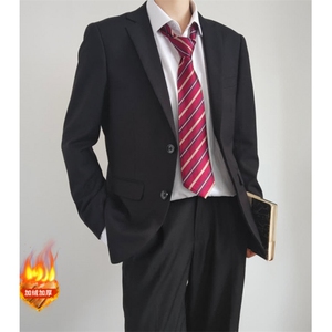 秋冬加绒加厚西服男士修身商务正装职业新郎结婚礼服西装 XZ16图片