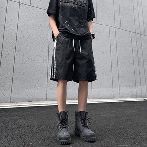 休闲短裤男士韩版潮条纹拼色运动2024夏季新款ins五分裤K5436-P28图片