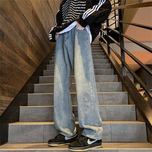 春季新款直筒牛仔裤男宽松潮牌美式复古长裤N217-P43图片