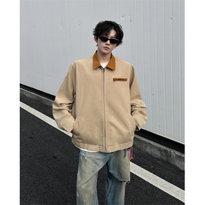 8XL-M春季水洗帆布短款夹克男生vintage美式复古工装外套JK003P98图片