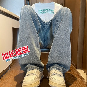 加长版裤子男款高个子牛仔裤复古直筒185cm110长裤KZ004P58加绒68图片