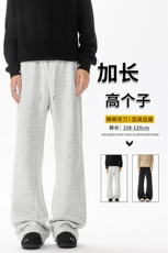 加绒加厚重磅卫裤男微喇美式高街190直筒弯刀裤休闲裤子KZ070P50，男装休闲裤，电商B312