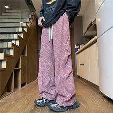 2025秋季新款灯芯绒闪电纹褶皱宽松休闲裤B315-K24304-特p35控68，男装休闲裤，电商B315