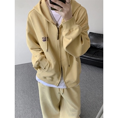麂皮绒连帽卫衣运动套装男校园风运动服两件套学生班服TZ115-P128，男装休闲套装，电商D206-1