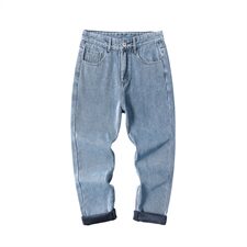 牛仔裤男士冬季加绒加厚韩版潮流宽松直筒长裤保暖裤子K1705-P45，男装牛仔裤，星座509