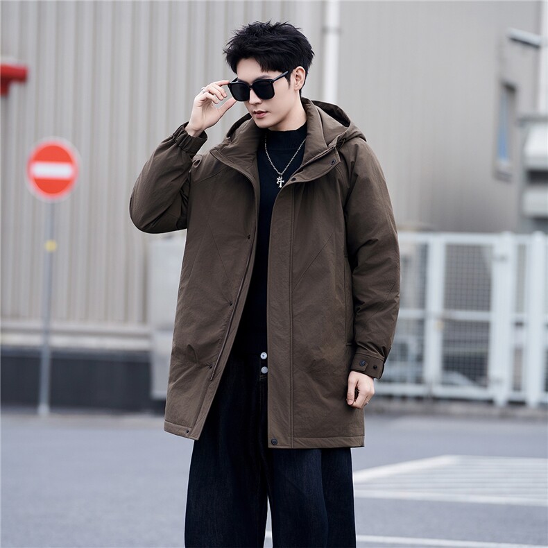 标50绒中长款羽绒服冬季2025新款A313-9915-P275控劵后358，男装羽绒服，电商A313