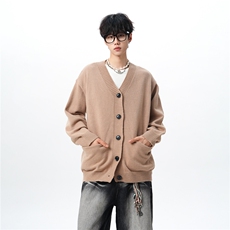 8XL-M大码V领开衫毛衣外套男日系复古宽松慵懒风针织衫KS002p55，男装针织衫/毛衣，电商B312