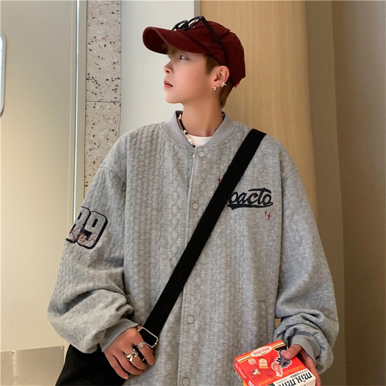 2023炸街外套棒球服麻花纹刺绣夹克男欧美风高级感穿搭W7901-P60,男装夹克,星座512-4