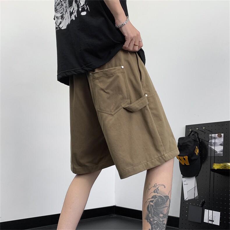 美式街头复古工装短裤夏季小众设计宽松休闲五分裤现货K7971-P32,男装牛仔裤,星座512-3