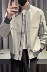 新款社会小伙秋装男时尚工装夹克男店主外套JK801-P78控128灰色，男装夹克，星座301B-1
