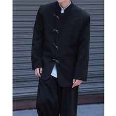 中式金属盘扣大码M-5XL西服男96%聚酯纤维4%氨纶XF77071P85控128，男装西服，星座226-2