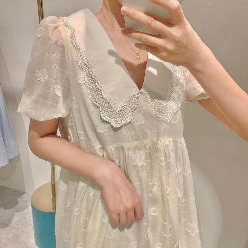 [现货]娃娃领长裙三个色，女装，嘉乐馨秀(4F)