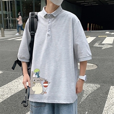 PL57152-P35翻领短袖polo衫男大码胖子半袖t恤男有领保罗衫模特，男装Polo衫，电商A040