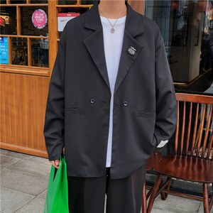 宽松休闲小西服男士港风韩版大码西装外套A338-1 XF206 P85图片