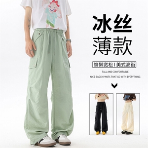 美式阔腿降落伞兵工装裤男夏季冰丝薄款防晒冲锋登山裤子KZ055P50图片