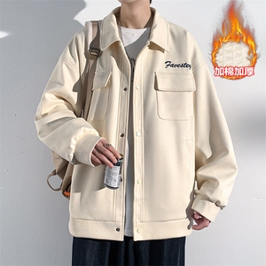 冬新加棉加厚休闲麂皮绒棉服男多口袋翻领保暖夹克J611J加棉-P85图片
