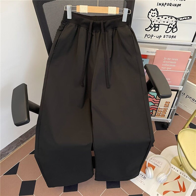 速干运动卫裤男生2025新款潮流垂坠感阔腿休闲裤4550P45,男装休闲裤,星座410-2