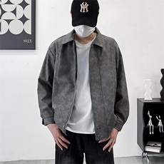 美式复古宽松皮衣男外套秋款潮PU皮夹克男女防水机车服A145，男装夹克，星座506