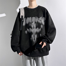 400克麂皮绒秋季上衣宽松潮牌百搭卫衣休闲外套男WY301P50控68，男装卫衣，星座205-1