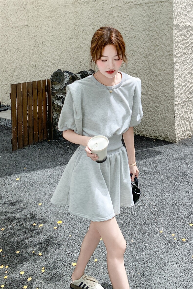 慵懒风运动卫衣T恤短裤套装女2025夏季新款小个子减龄休闲两件套,女装套装/套裙,红龙果