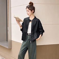 海宁蛋白皮超柔软短款休闲夹克皮衣显高显瘦百搭外套秋女，女装皮衣，江南女神