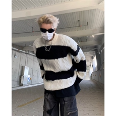 鹿毛绒美式圆领毛衣男慵懒风休闲针织衫MY9215P50，男装针织衫/毛衣，星座1116-2