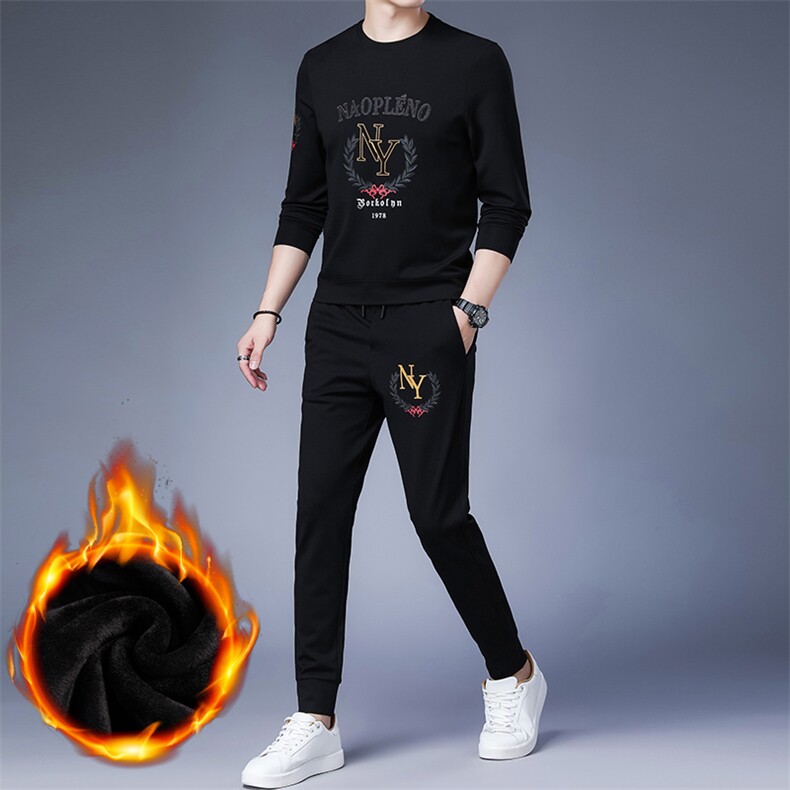 卫衣男休闲运动套装秋季时尚搭配一套帅气宽松加中年爸爸男装图片