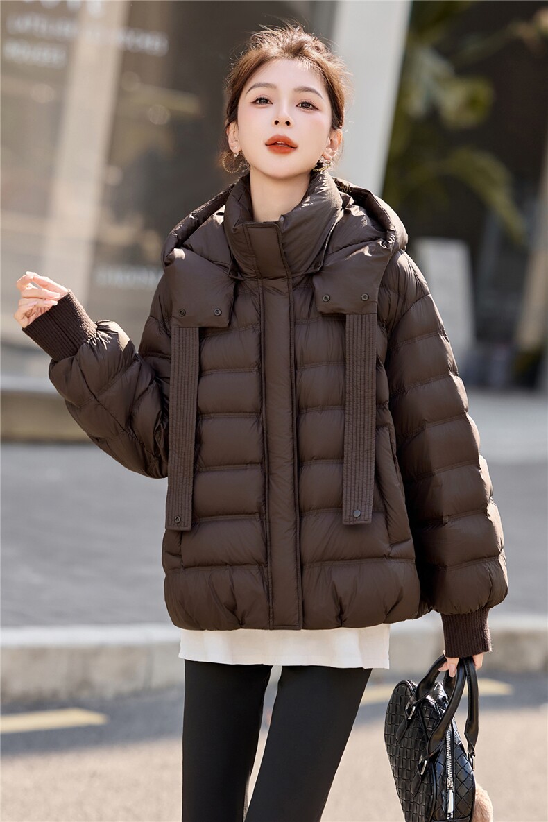 90白鸭绒排骨款帽子可拆卸立领帽子可做包包三穿羽绒服,女装羽绒服,采品优优