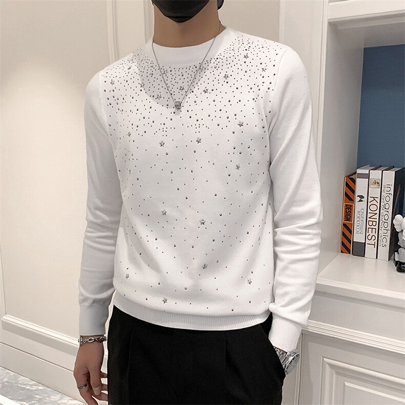 男士秋冬新款满天星潮流时尚修身韩版社会青年MY0849-P53,男装针织衫/毛衣,星座308B-2