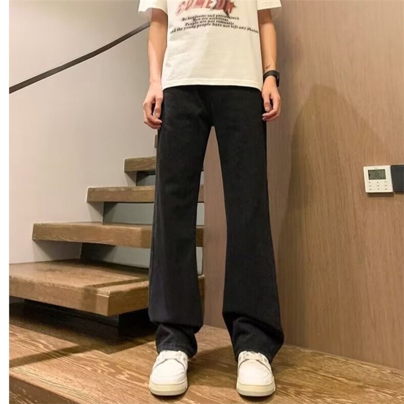 春秋美式复古高街修身微喇裤子潮牌宽松直筒阔腿裤S005-P52,男装牛仔裤,星座1109-3