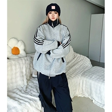 抖音得物高品质26春装美式高街重磅结构拼接织带立领卫衣外套CM42，女装短外套，电商A486