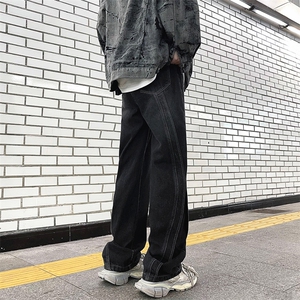 美式复古拼接男春秋水洗做旧宽松阔腿直筒潮牌裤A068-KXSK94-TP60图片
